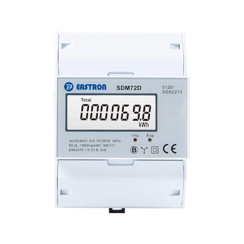 kWh Measurement Three Phase Four Wire Din Rail MID Energy Meter