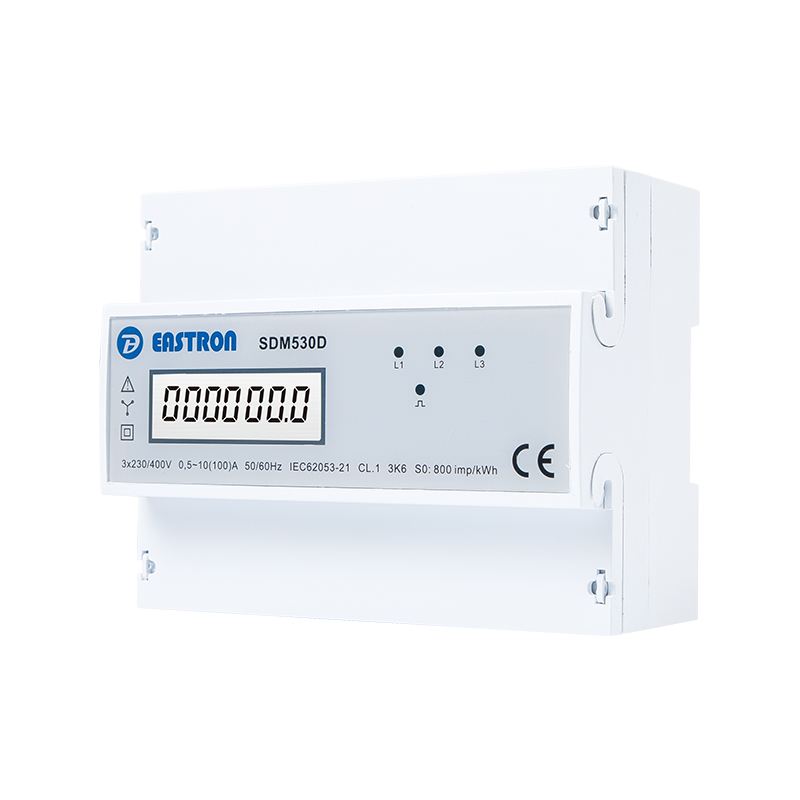 7 Modules Din Rail Three Phase Electronic kWh meter with Pulse Output