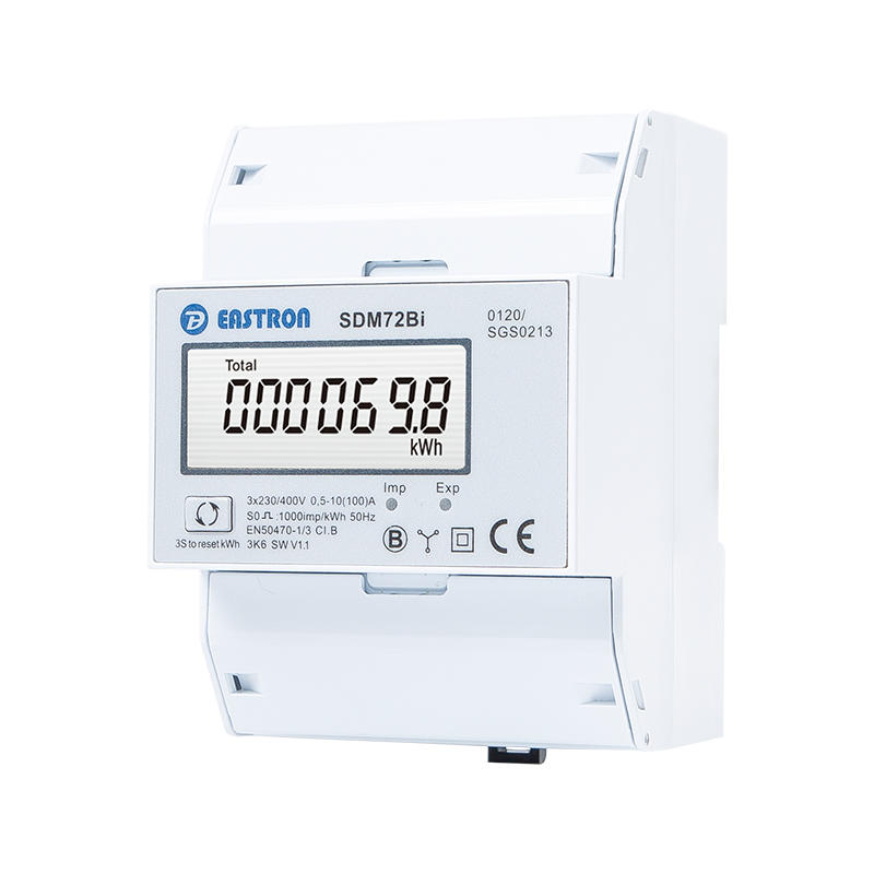 Resettable Bi-directional Din Rail Three Phase Electronic kWh meter with Pulse Output