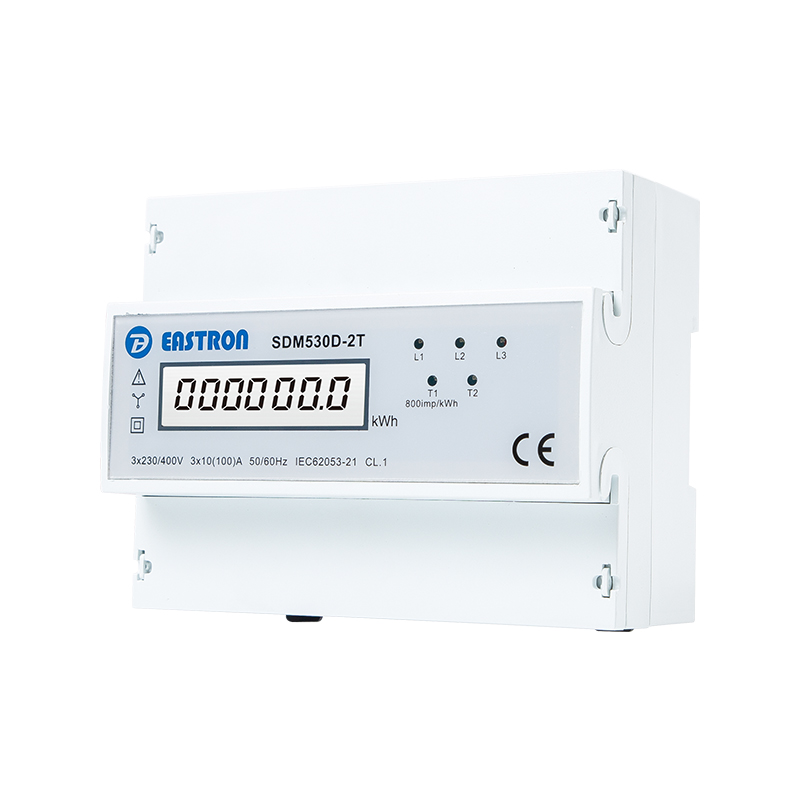 Dual Tariff 7 Modules Din Rail Three Phase Electronic kWh meter with Pulse Output