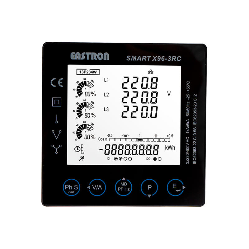 Rogowski Coils Connected Three Phase Multi-function Panel meters for Electricity Distribution