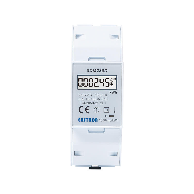 LCD Display 100A Din Rail Single Phase Electronic kWh meter with Pulse Output