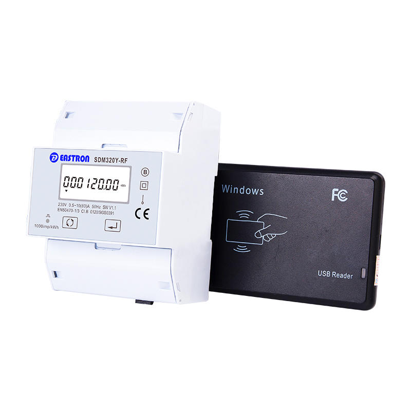 Prepaid IC RF Card Din Rail Single Phase MID Energy Meter 