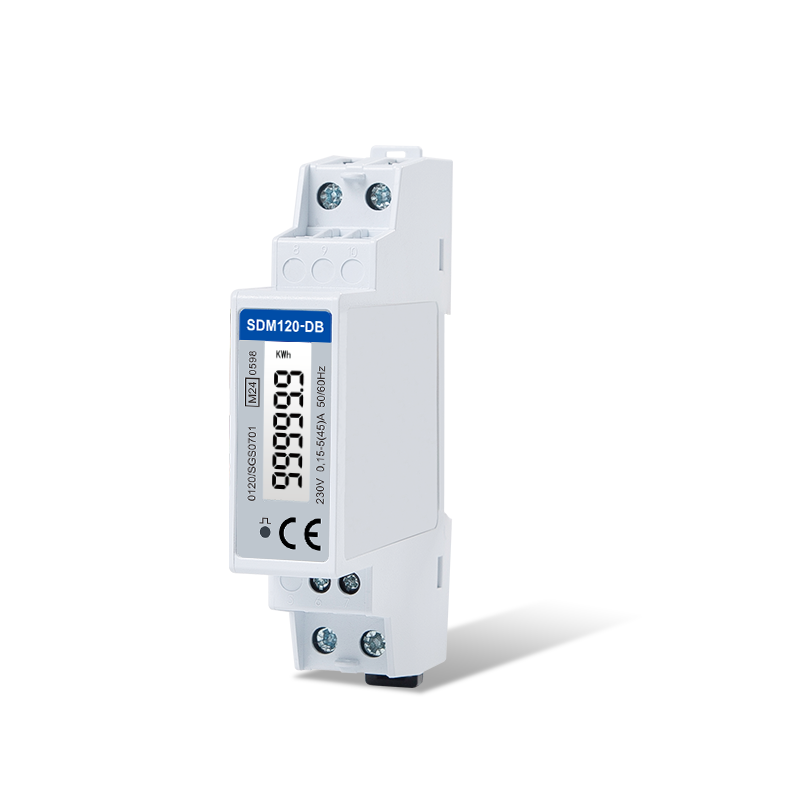 Backlit LCD Display Din Rail Single Phase MID Energy Meter  with Pulse Output