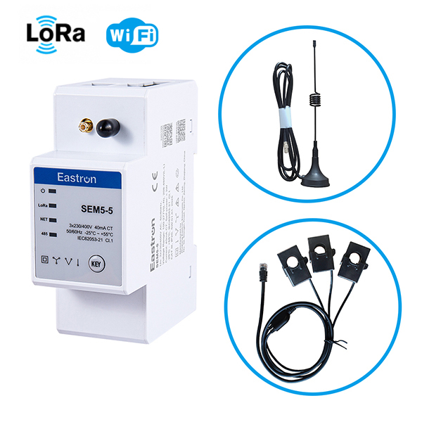 CT Operated Three Phase Multi-function Din Rail Lora & Wifi Energy Meter