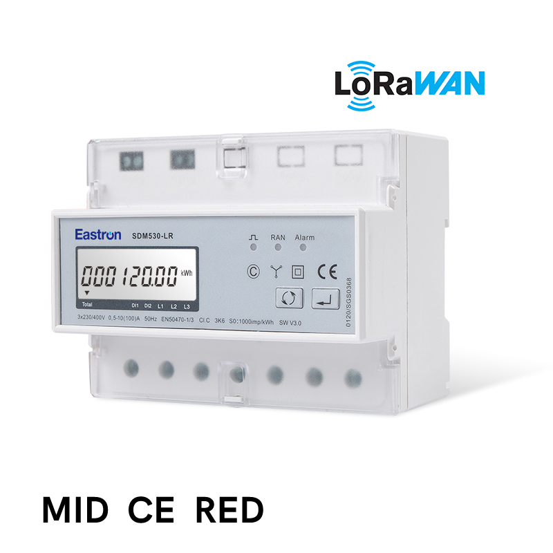 MID/RED Certified LoraWAN Type Remote Control Three Phase Multi-function Energy Meter