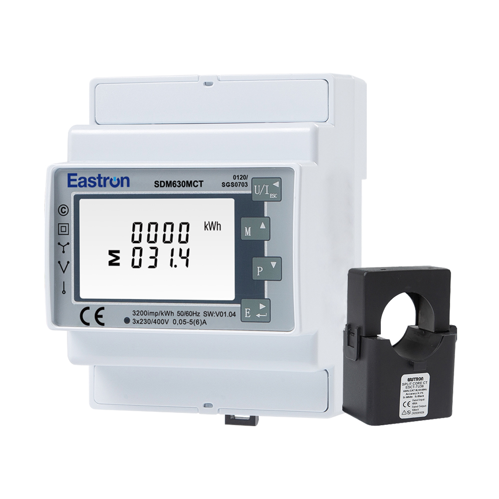 CT Operated RS485 Modbus Din Rail Three Phase UL Energy Meter