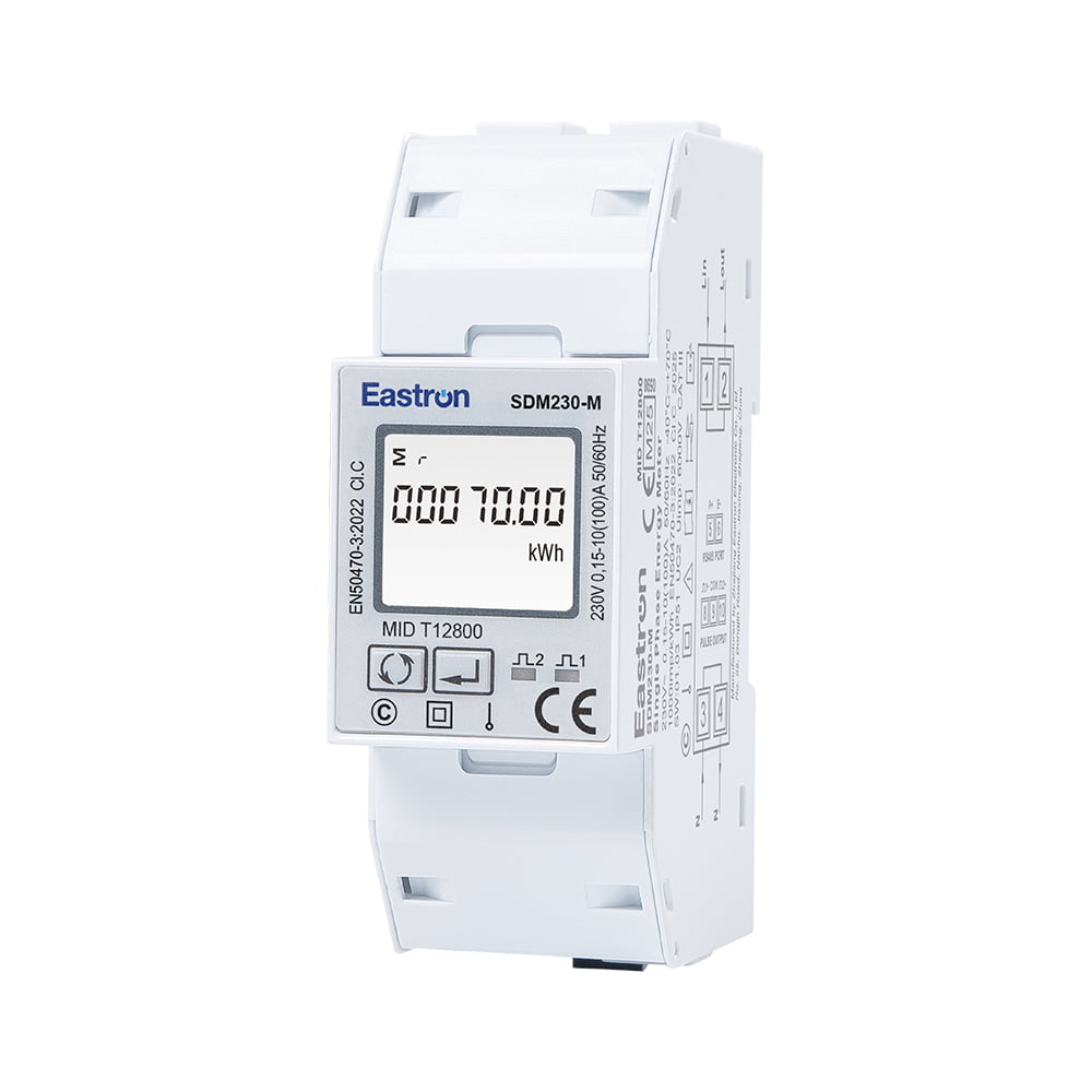 RS485 Modbus/DLT645 100A Din Rail Single Phase MID Energy Meter 