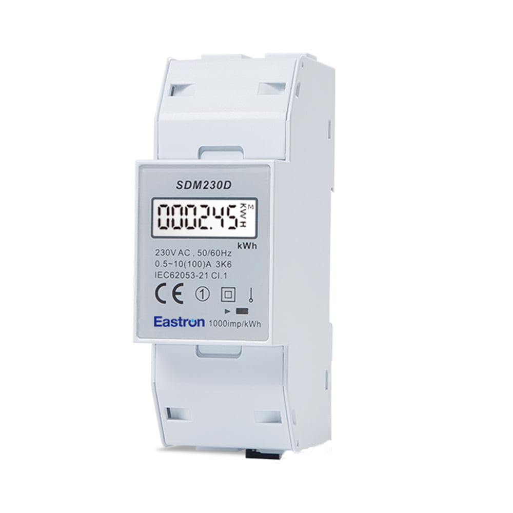 LCD Display 100A Din Rail Single Phase Electronic kWh meter with Pulse Output