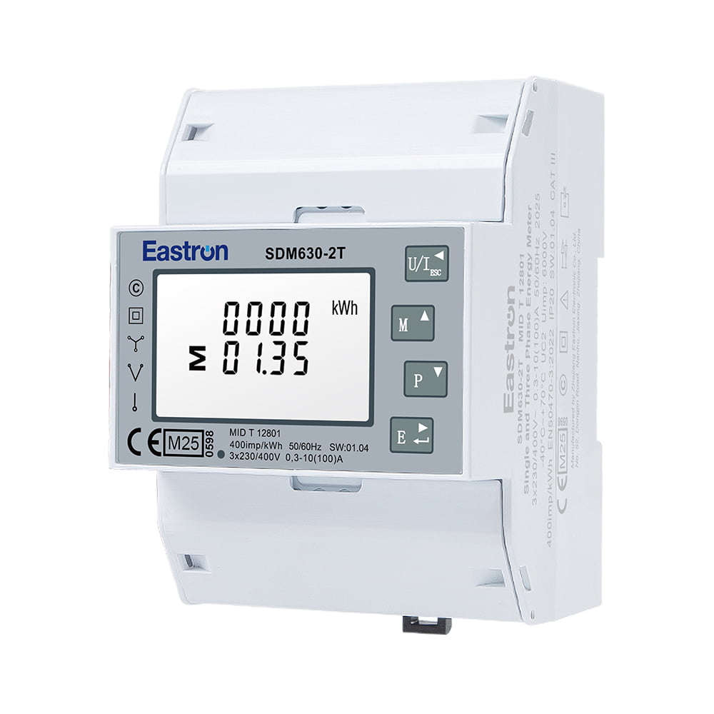 Dual Power Source Modbus Din Rail Three Phase Multi-function Energy Meter