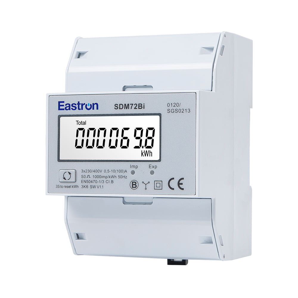 Bi-directional Measurement Three Phase Four Wire Din Rail Energy Meter