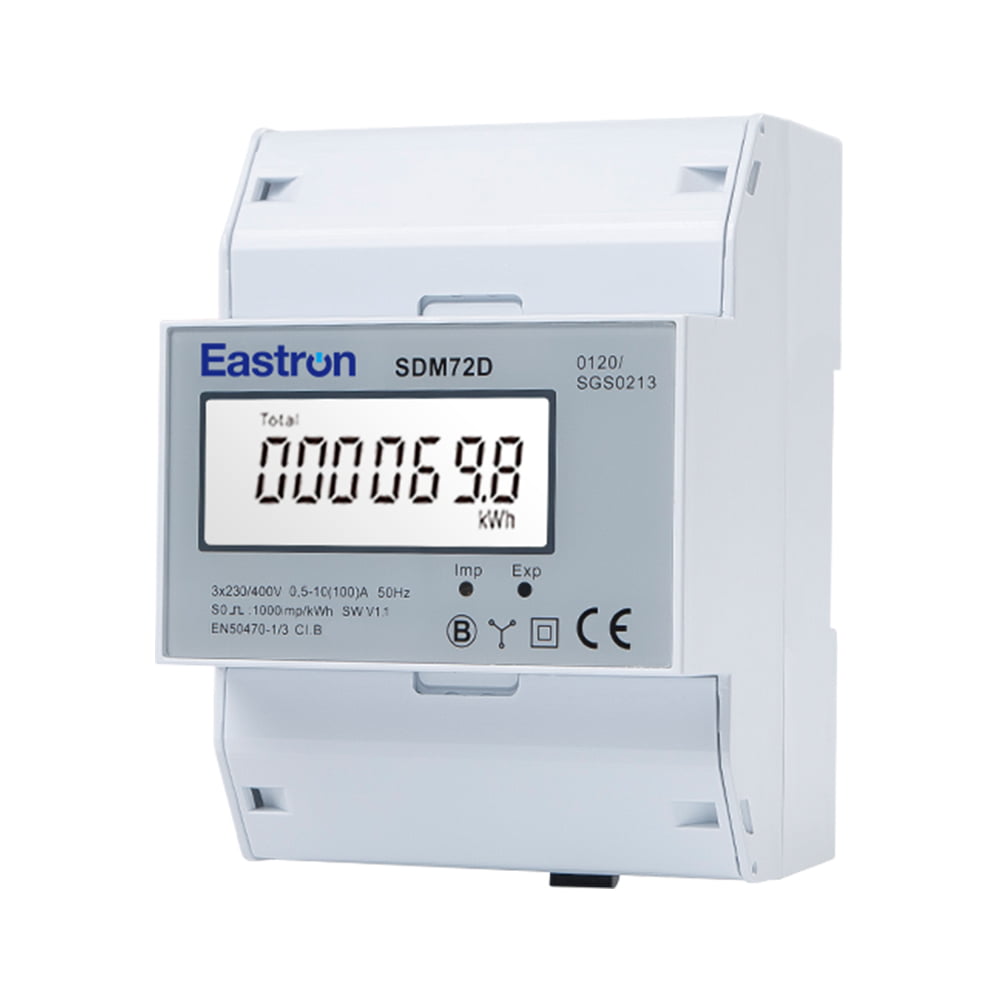 kWh Measurement Three Phase Four Wire Din Rail MID Energy Meter