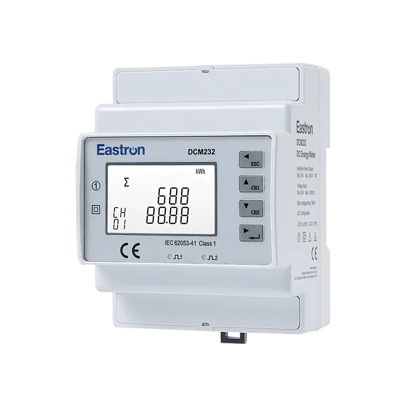 Din Rail Dual Channels DC Energy Monitoring Meter for EV Charging Metering