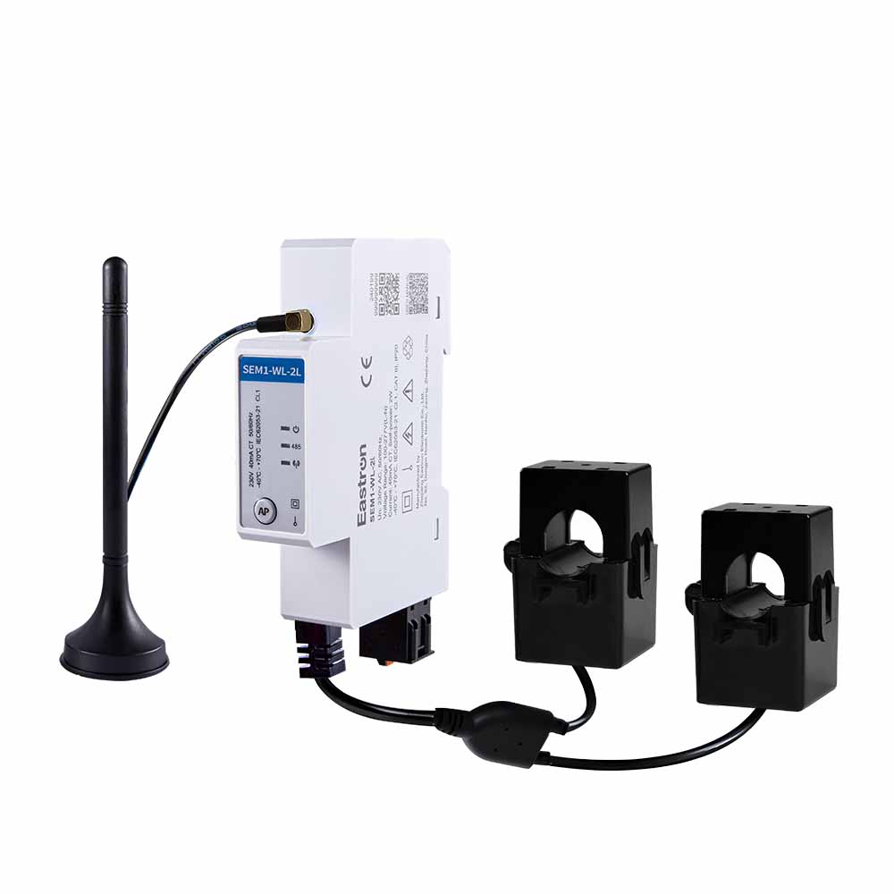 CT Connection Dual-channel Single Phase Din Rail Wifi Energy Meter for PV Metering